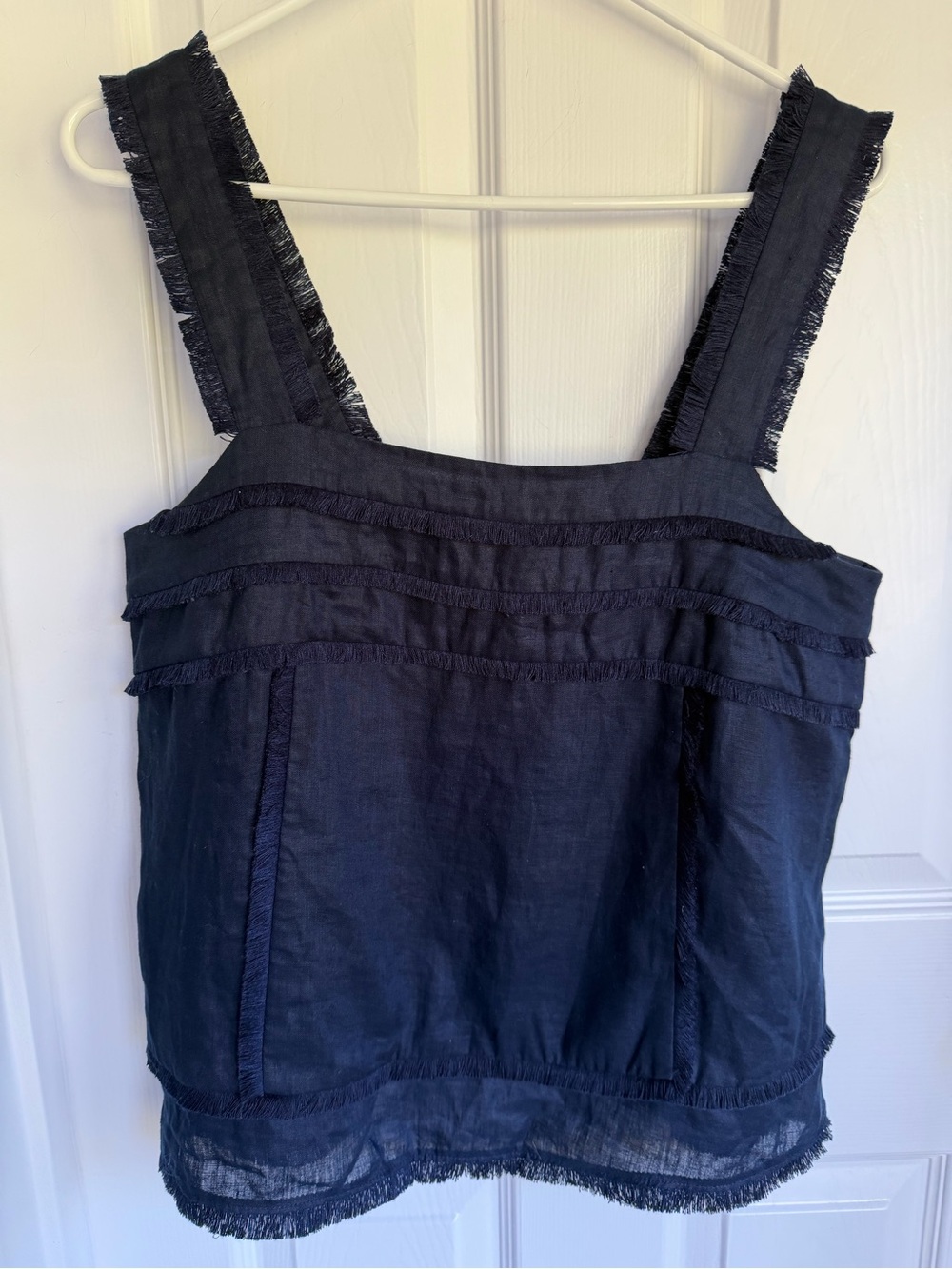 J. Crew 100% Linen Fringe Tank Too